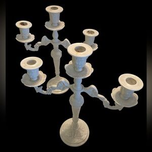 Pair wrought iron candelabras